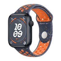 Apple Watch Series 9 45mm, Midnight Aluminum Case with Nike Sport Band - Blue Flame