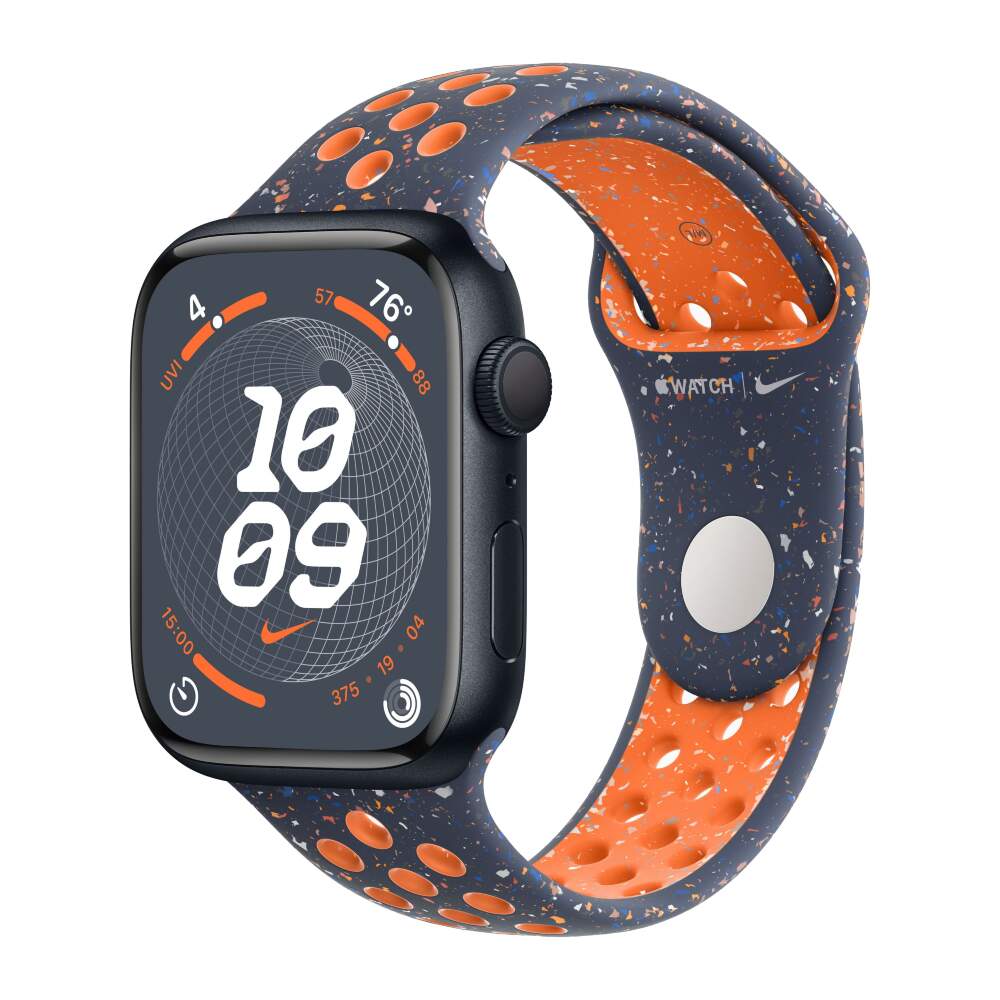 Apple Watch 9 Aluminum Midnight 45mm Blue Flame Nike Sport Band