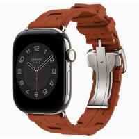 Apple Watch Hermes Series 12 46mm, спортивный ремешок Kilim оранжевый Orange