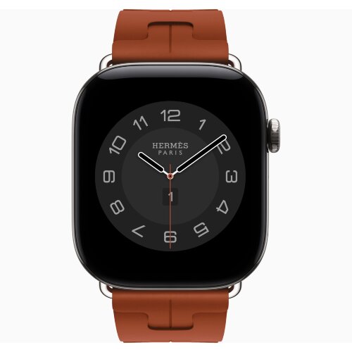 Apple Watch Hermes Series 12 46mm, спортивный ремешок Kilim оранжевый Orange