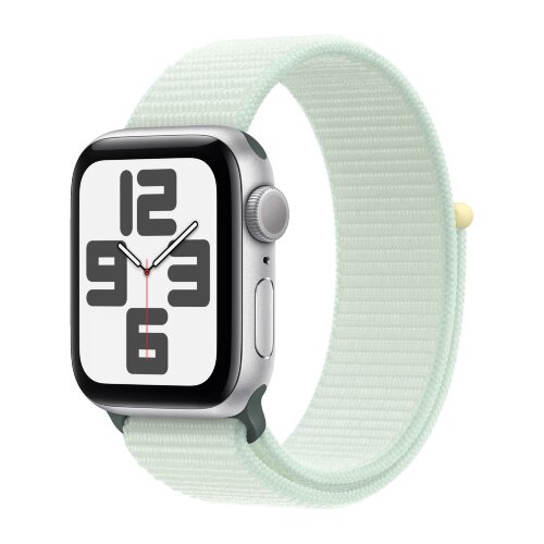 Apple Watch SE (2023) 40mm, Silver Aluminum Case with Sport Loop - Soft Mint (Мятный)