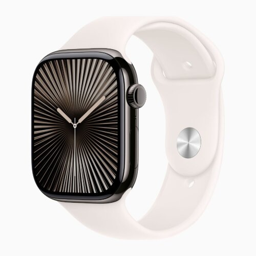Apple Watch Series 10 42mm, Slate Titanium Case with Sport Band - Light Blush
