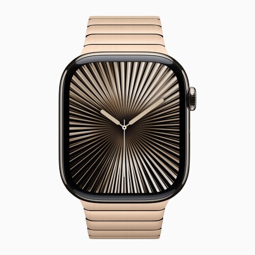 Apple Watch Series 10 46mm Natural Titanium Case with Gold Link Bracelet