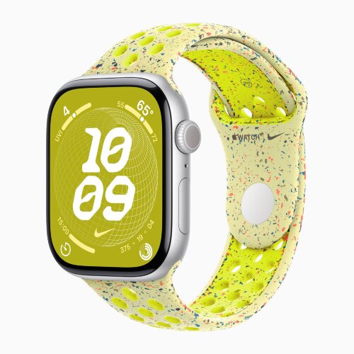 Apple Watch Series 10 42mm, Silver Aluminum Case with Nike Sport Band - Volt Splash