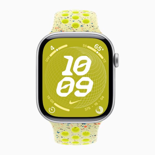 Apple Watch Series 10 42mm, Silver Aluminum Case with Nike Sport Band - Volt Splash