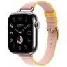 Apple Watch Hermes Series 10 42mm, тонкий ремешок из плетенного нейлона розовый