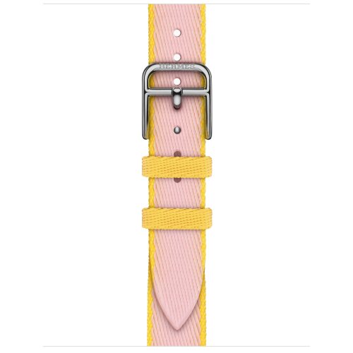 Apple Watch Hermes Series 10 42mm, тонкий ремешок из плетенного нейлона розовый