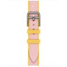 Apple Watch Hermes Series 10 42mm, тонкий ремешок из плетенного нейлона розовый