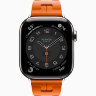 Apple Watch Hermes Series 11 42mm, спортивный ремешок Kilim оранжевый