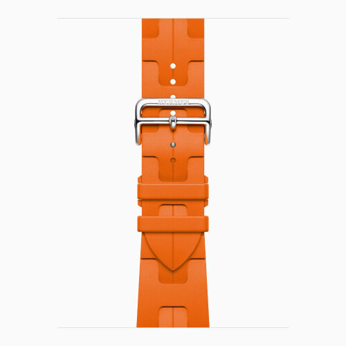 Apple Watch Hermes Series 11 42mm, спортивный ремешок Kilim оранжевый