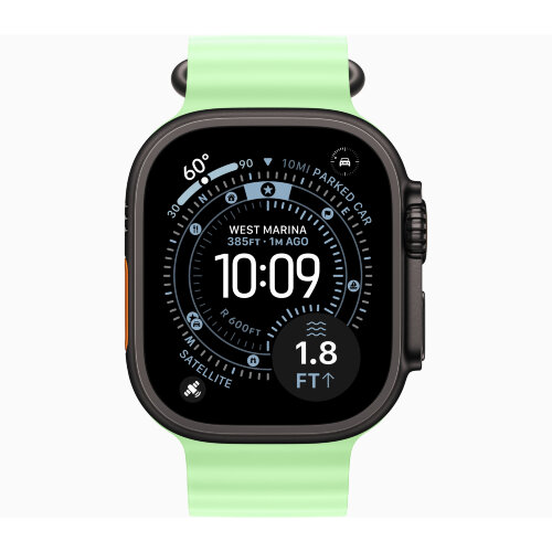 Ремешок для Apple Watch Ultra Watch Black Titanium Ocean Band - Neon Green (Зеленый/Неоновый)