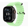 Ремешок для Apple Watch Ultra Watch Black Titanium Ocean Band - Neon Green (Зеленый/Неоновый)
