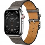 Apple Watch Series 8 Hermes 45mm, H Diagonal Single Tour Gris Meyer