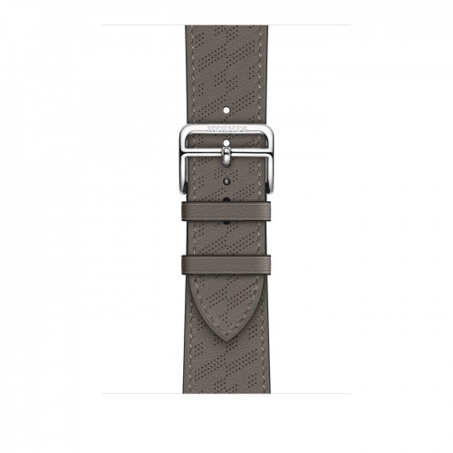 Apple Watch Series 8 Hermes 45mm, классический ремешок с диагональной микроперфорацией серого цвета
