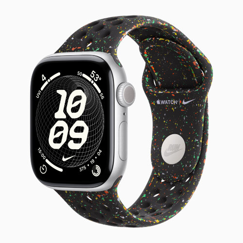 Apple Watch Series 11 42mm, Silver Aluminum Case with Nike Sport Band - Midnight Black