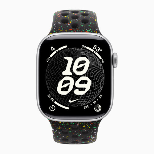 Apple Watch Series 11 42mm, Silver Aluminum Case with Nike Sport Band - Midnight Black