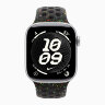 Apple Watch Series 11 42mm, Silver Aluminum Case with Nike Sport Band - Midnight Black