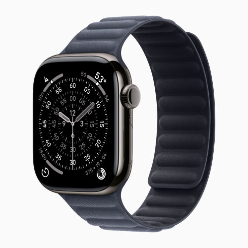 Apple Watch Series 11 42mm, Slate Titanium Case with Magnetic Link - Navy