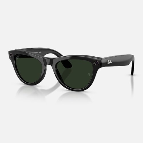 Ray-Ban Meta Gen 2 Skyler Transitions (прозрачные линзы с автозатемнением в зеленые, глянцевая черная оправа)