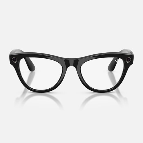 Ray-Ban Meta Gen 2 Skyler Transitions (прозрачные линзы с автозатемнением в зеленые, глянцевая черная оправа)