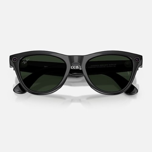 Ray-Ban Meta Gen 2 Skyler Transitions (прозрачные линзы с автозатемнением в зеленые, глянцевая черная оправа)