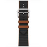 Apple Watch Hermes Series 9 41mm, ремешок из плетеного нейлона черный с золотым