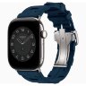 Apple Watch Hermes Series 12 46mm, спортивный ремешок Kilim синий Bleu de Malte