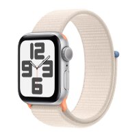 Apple Watch SE (2023) 40mm, Silver Aluminum Case with Sport Loop - Starlight (Бежевый)