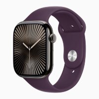 Apple Watch Series 10 42mm, Slate Titanium Case with Sport Band - Plum