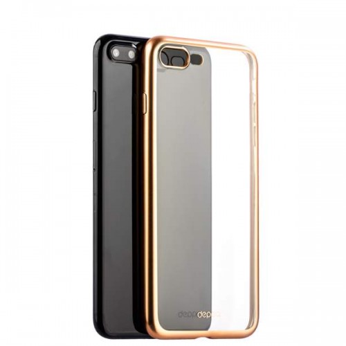 Силиконовая чехол-накладка Deppa Gel Plus для iPhone 8 Plus и 7 Plus - Золотистый матовый