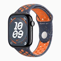 Apple Watch Series 10 46mm, Jet Black Aluminum Case with Nike Sport Band - Blue Flame