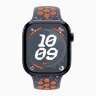 Apple Watch Series 10 46mm, Jet Black Aluminum Case with Nike Sport Band - Blue Flame
