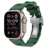 Apple Watch Ultra 2 49mm Titanium, спортивный ремешок Hermes Kilim зеленый