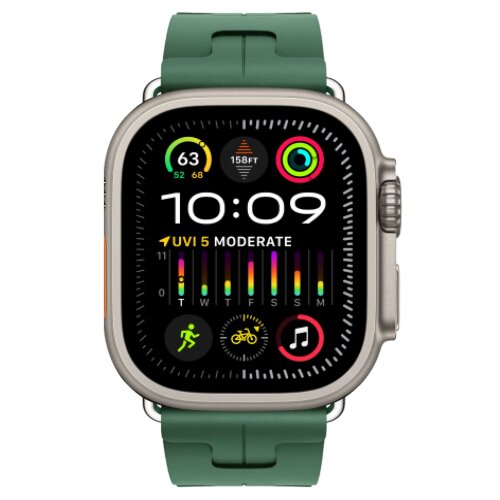 Apple Watch Ultra 2 49mm Titanium, спортивный ремешок Hermes Kilim зеленый