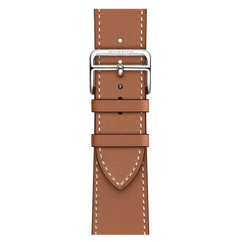 Apple Watch Hermes Series 10 46mm, классический кожаный ремешок коричневого цвета