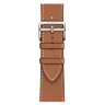 Apple Watch Hermes Series 10 46mm, классический кожаный ремешок коричневого цвета