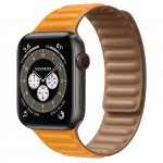 Apple Watch Edition Series 6 Titanium Space Black 44mm, кожаный ремешок "золотой апельсин"