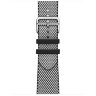 Apple Watch Hermes Series 10 42mm, клетчатый ремешок из плетеного нейлона черный с белым