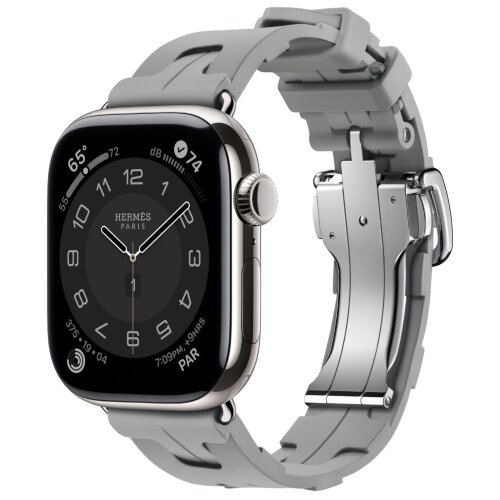 Apple Watch Hermes Series 11 42mm, спортивный ремешок Kilim серый