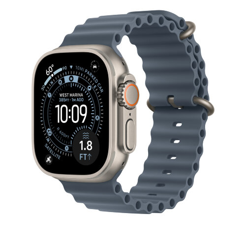 Ремешок для Apple Watch Ultra Watch Black Titanium Ocean Band - Anchor Blue (Синий)