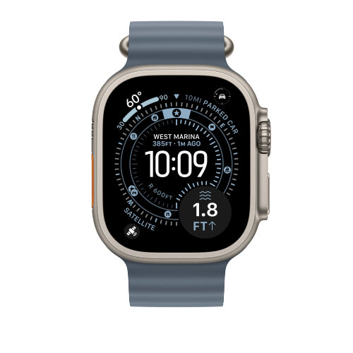 Ремешок для Apple Watch Ultra Watch Black Titanium Ocean Band - Anchor Blue (Синий)