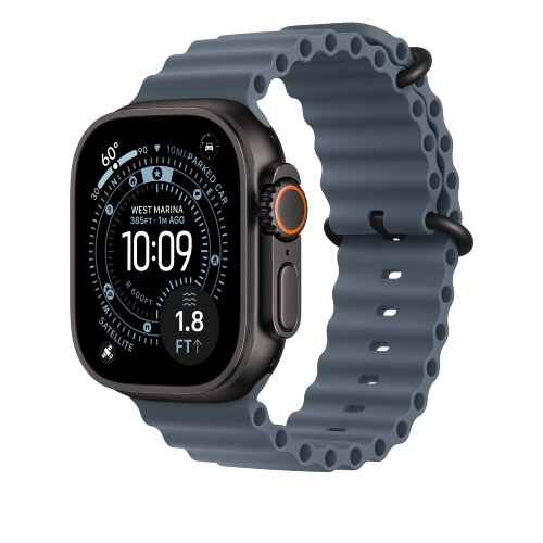 Ремешок для Apple Watch Ultra Watch Black Titanium Ocean Band - Anchor Blue (Синий)
