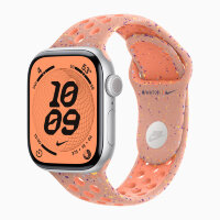 Apple Watch Series 11 42mm, Silver Aluminum Case with Nike Sport Band - Alpenglow Pink