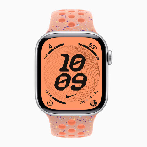Apple Watch Series 11 42mm, Silver Aluminum Case with Nike Sport Band - Alpenglow Pink