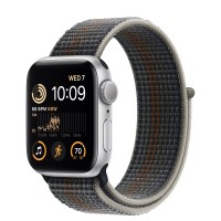 Apple Watch SE (2022) 40mm, Silver Aluminum Case with Sport Loop - Midnight