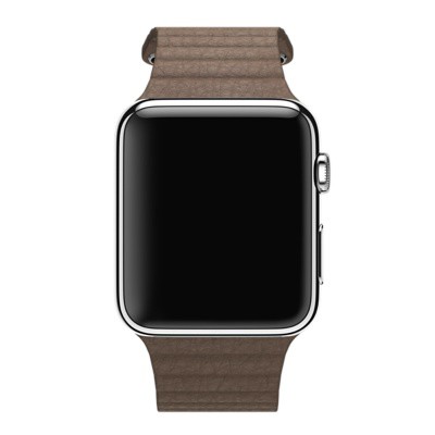 Кожаный магнитный ремешок для Apple Watch 42mm коричневый Мedium