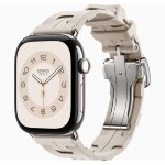 Apple Watch Hermes Series 12 46mm, спортивный ремешок Kilim светлый Béton
