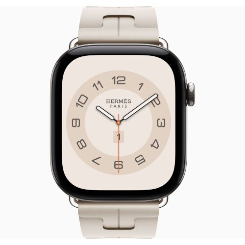 Apple Watch Hermes Series 12 46mm, спортивный ремешок Kilim светлый Béton