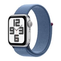 Apple Watch SE (2023) 40mm, Silver Aluminum Case with Sport Loop - Winter Blue (Голубой)
