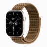 Apple Watch Series 12 46mm, Pearl White Ceramic Case with Sport Loop - Light Umber Plaid